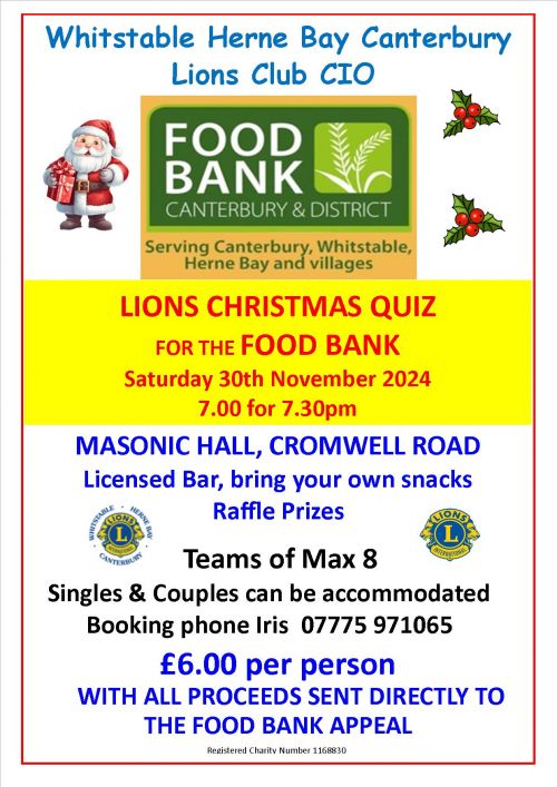 Lions Poster - 30th November 2024 - Food Bank (002)